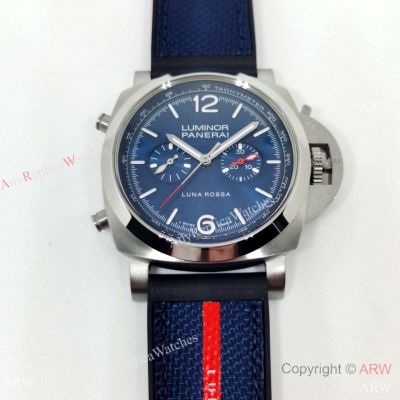 Copy Panerai Luminor Luna Rossa Pam01303 Watch 316l Steel Case Blue Textile Strap